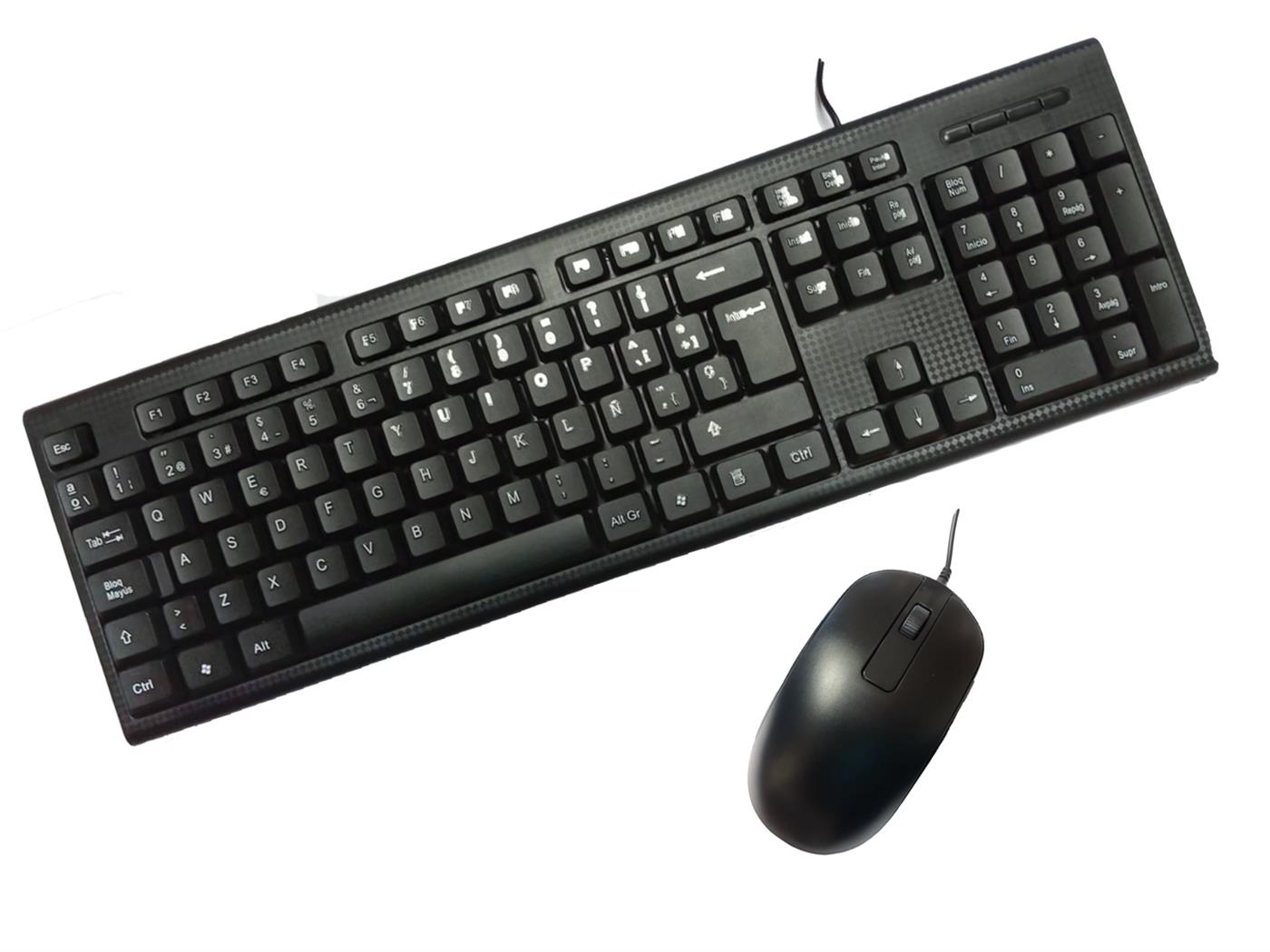 Teclado Y Raton Usb Kit Pc Case Negro